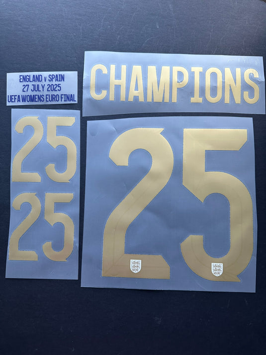 england lioness euro 2025 final champions nameset and match details football shirt