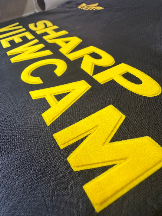 Sharp Viewcam Yellow Flock Replacement Sponsor for Football Shirt Triple Layer