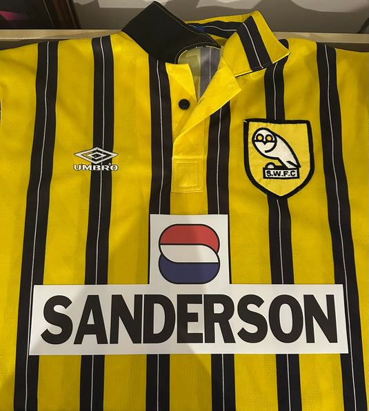 sanderson sponsor sheffield wednesday coca cola cup final 1993 football shirt