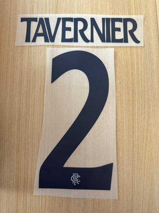 Tavernier 2 Rangers euro Away Football Shirt Nameset Number (Clearance)