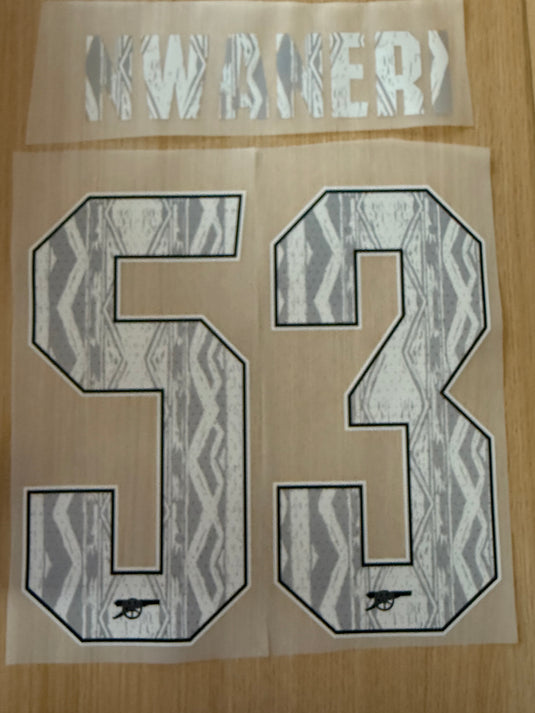 Arsenal Nwakeri 53 2024-2025 Home for Football Shirt Nameset (Clearance)