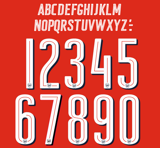 Arsenal 2016-2018 Home Cup Nameset for Football Shirt Any Name & Number