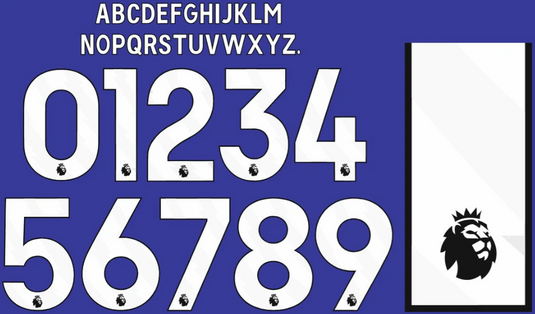 EPL KIDS PREMIER LEAGUE 2023-2025 WHITE NAMESET FOR FOOTBALL SHIRT ANY NAME & NUMBER