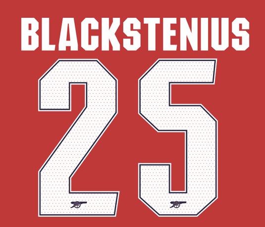 Blackstenius #25 Arsenal 2024-2025 Home Nameset for Football Shirt