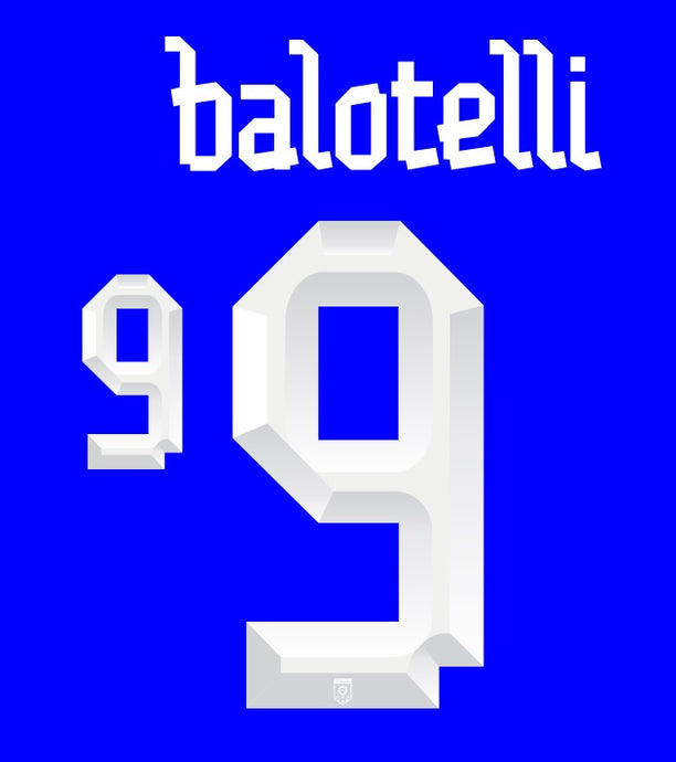 Balotelli #9 Italy 2012 Home Nameset for Football Shirt