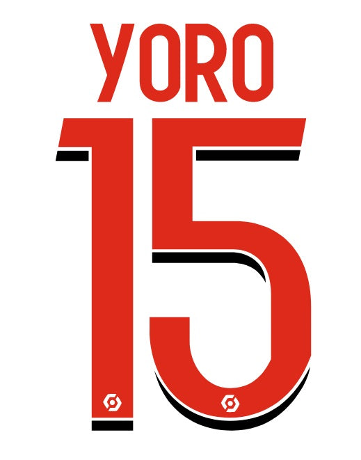 YORO #15 Lille Nameset for Football Shirt