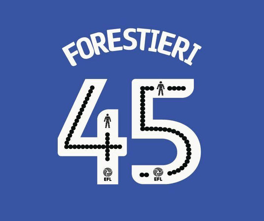 Forestieri #45 Sheffield Wednesday 2016-2018 Home Football Nameset for shirt