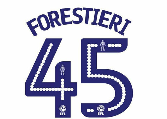Forestieri 45 2016-2017 Sheffield Wednesday Third 3rd Football Nameset for shirt