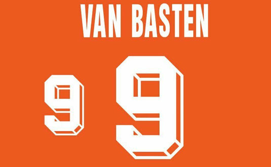 Van Basten #9 Holland Netherlands Euro 1992 Home Football Nameset for shirt