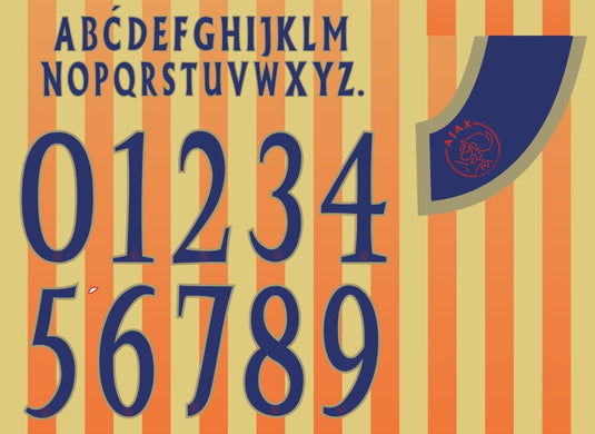 ajax 2004 2005 2006 away nameset for football shirt