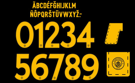 Manchester City 2022-2023 UCL & Cup Away Nameset for Football Shirt Choose Name & Number