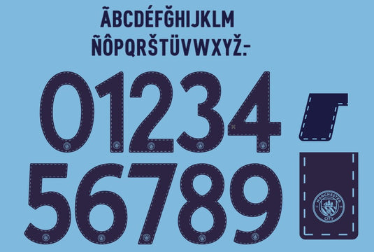 Manchester City 2022-2023 UCL & Cup Home Nameset for Football Shirt Choose Name & Number