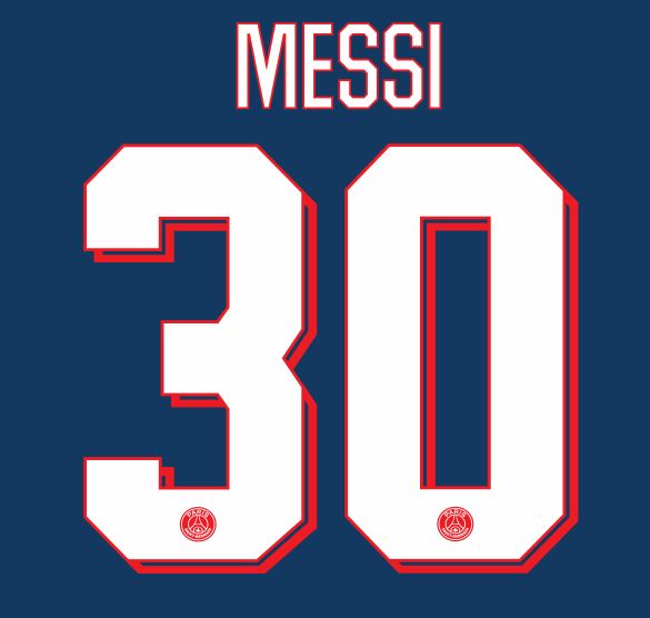 Messi 30 PSG 2021-2022 Home Champions League Football Nameset