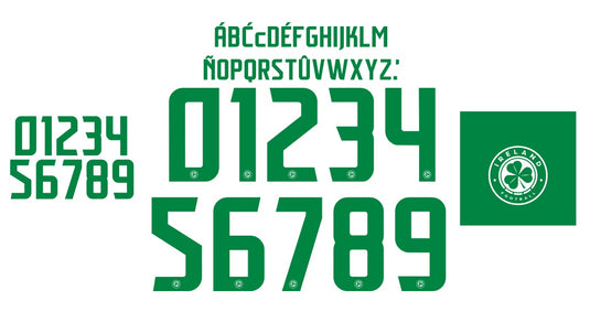 republic of ireland euro 2024 qualifier away nameset for football shirt