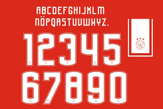 AJAX 2016 2017 HOME FOOTBALL SHIRT NAMESET