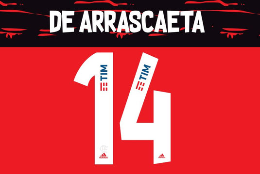 De Arrascaeta #14 Flamengo 2020 Home Football Nameset for shirt