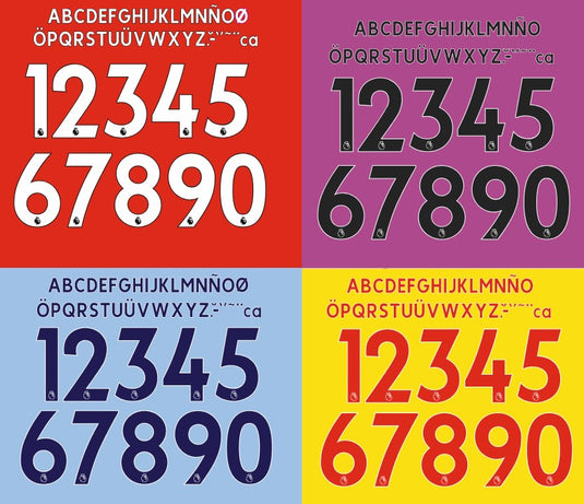 EPL PREMIER LEAGUE 2017-2023 Football Nameset for ADULT Football Shirt Choose Colour, Name and Number LP
