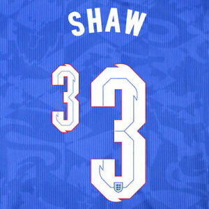 Shaw England euro 2020 2021 away nameset for football shirt
