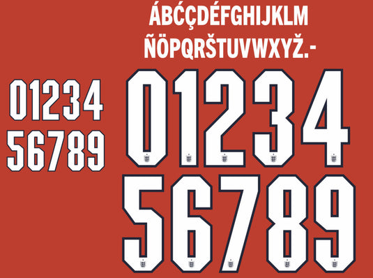 England 2026 Any Name and Number KIDS Away nameset 10 letters/ 2 numbers