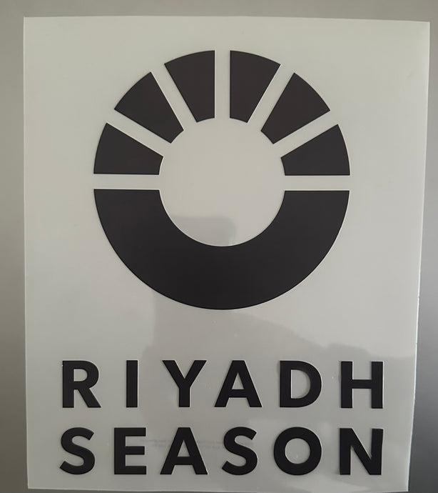 riyadh season sponsor patch logo as roma 2023-2024 football away shirt