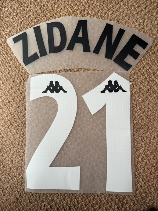 Zidane 21 1996-1998 Juventus Home Nameset for Football Shirt (Clearance)