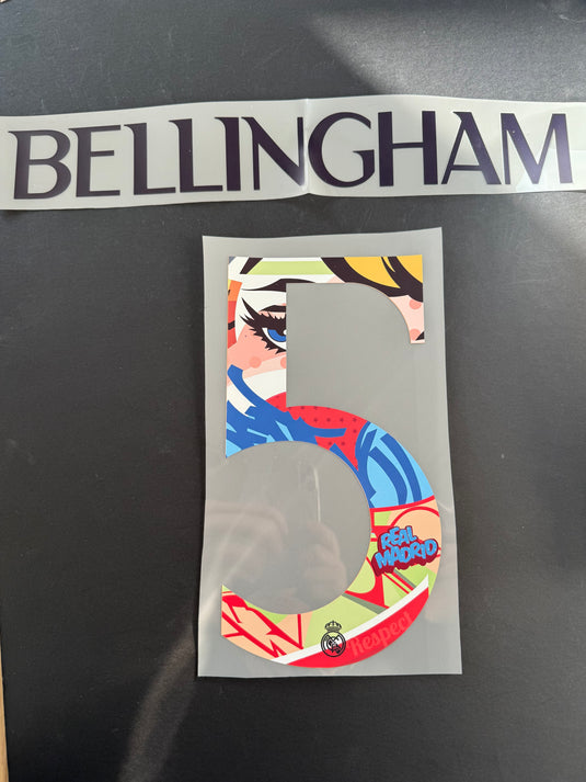 Bellingham 5 Real Madrid Home for Football Shirt Nameset (Clearance)