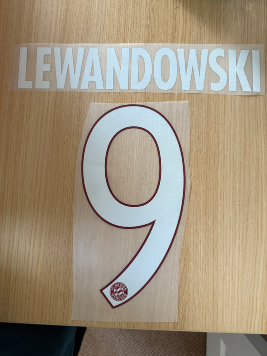 Lewandowski Bayern Munich Home football nameset for shirt (Clearance)