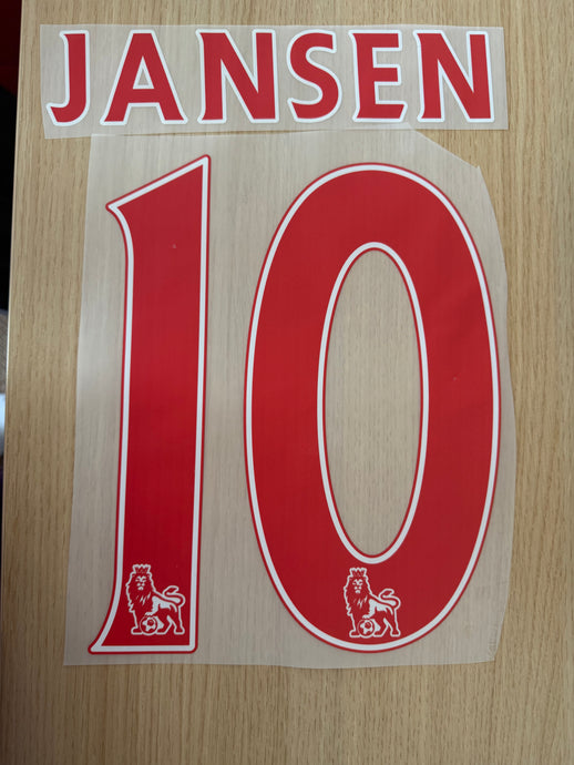 Jansen 10 Blackburn Home for Football Shirt nameset (Clearance)