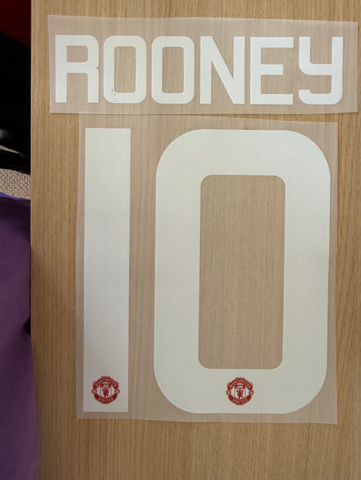 Rooney 10 Manchester united Home for Football Shirt Nameset (Clearance)