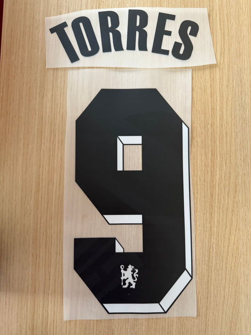 Torres 9 Chelsea Away Champions League Football Nameset for Shirt (Clearance)