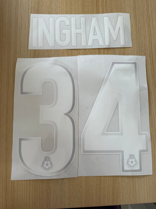 Ingham 34 Sunderland Football league clearance nameset for football shirt (Clearance)