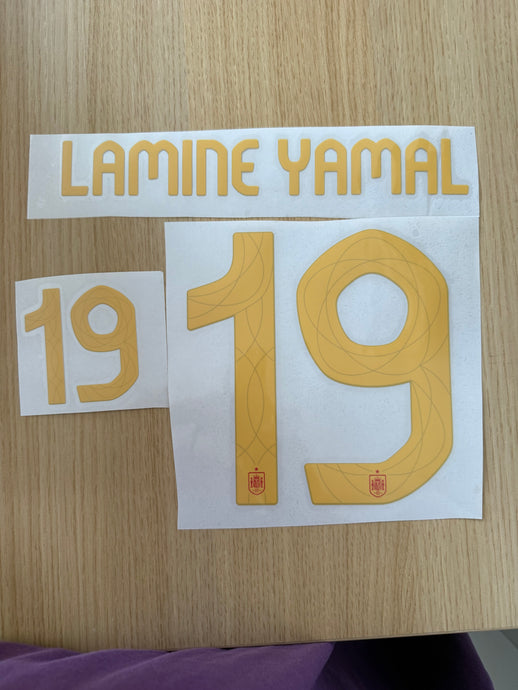 Lamine Yamal Spain Euro 2022 Home Football Nameset for Shirt (Clearance)
