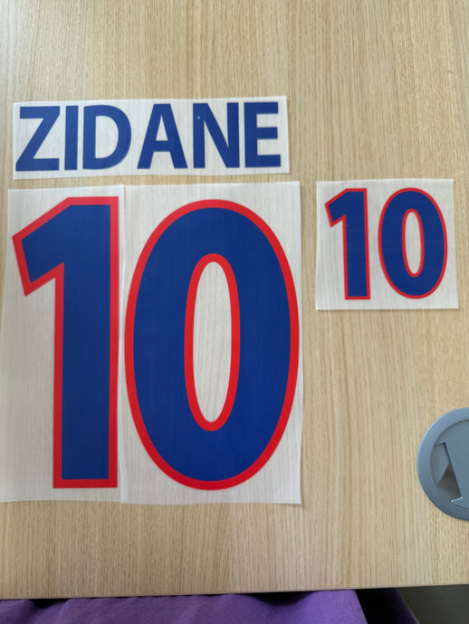 Zidane 2000-2002 France Away football shirt nameset (clearance)