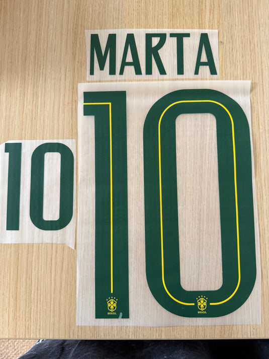 Martha 10 Brazil Women 2019 Away nameset for Football Shirt (Clearance)