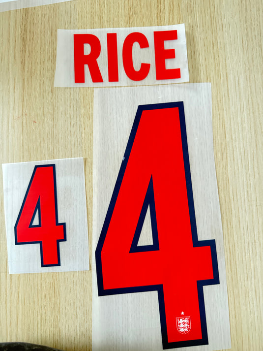Rice 4 England 2026 Home Football Shirt Nameset (Clearance)