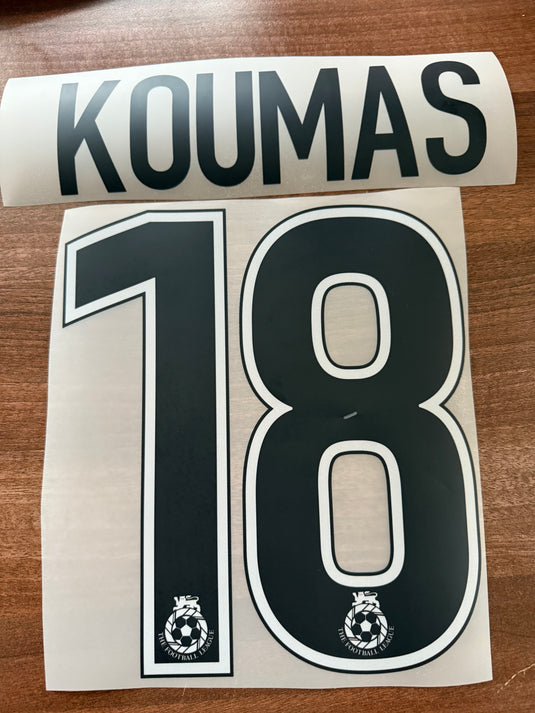 Koumas #18 West Brom nameset for football shirt (Clearance)