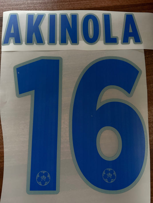 Akinola 16 Woking National League nameset for football shirt (Clearance)