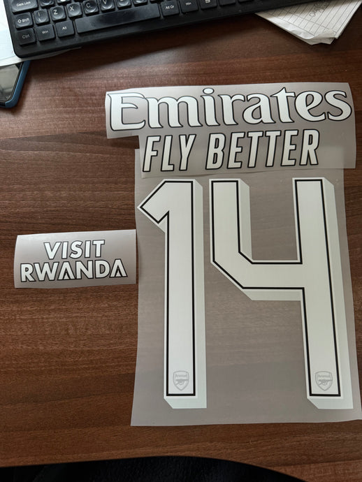No More Red Arsenal no 14 Nameset for football shirt (Clearance)