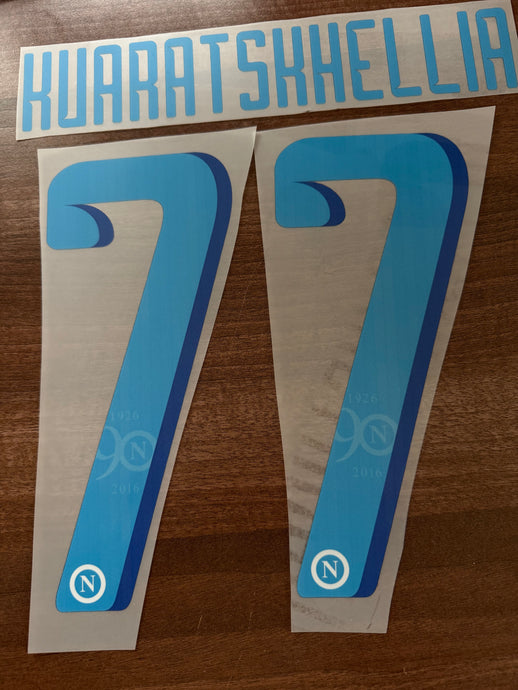 Kvaratskhelia 2022-25 Napoli Football Nameset for Shirt (Clearance)