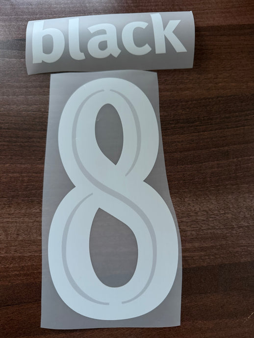 Black 8 Champions League nameset for Football Shirt (Clearance)