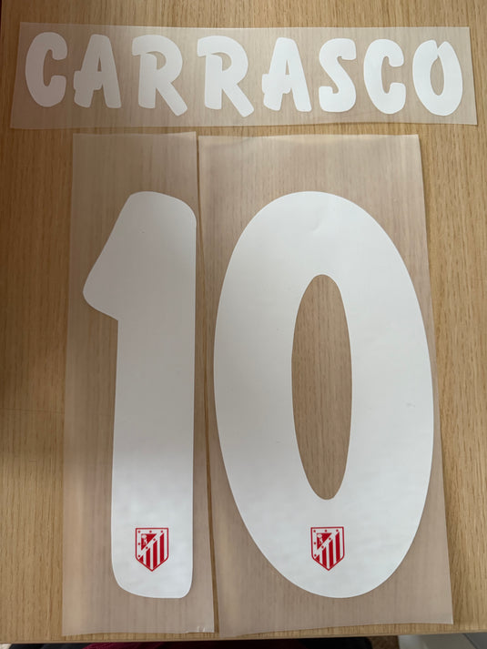 Carrasco 10 Atletico Madrid Home nameset for Football Shirt (Clearance)