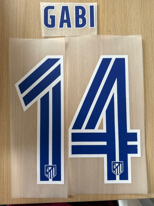 Gabi 14 Atletico Madrid home for Football Shirt Nameset (Clearance)