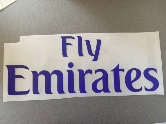 Real Madrid Blue sponsor replacement for football shirt Fly Emirates