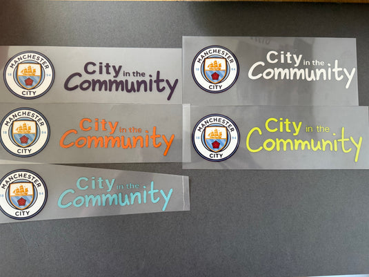 Manchester City City in the Community Rear Sponsor Patch for Football Shirt