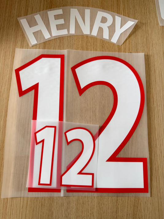 Henry 12 France Euro 2000 Football Shirt Nameset (Clearance)