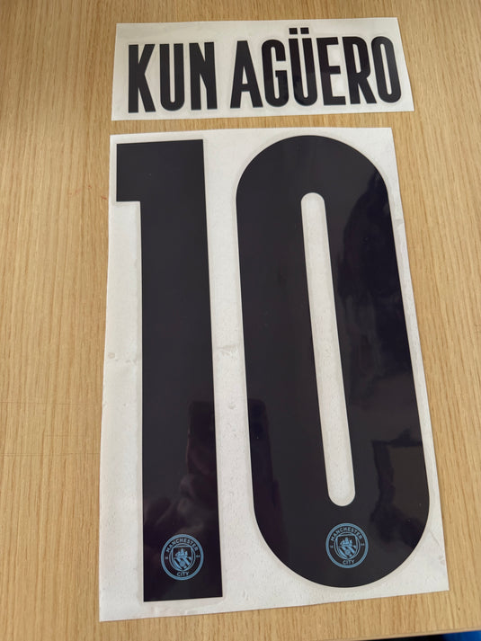 Kun Aguero 10 Manchester City Cup Football Shirt Nameset (Clearance)