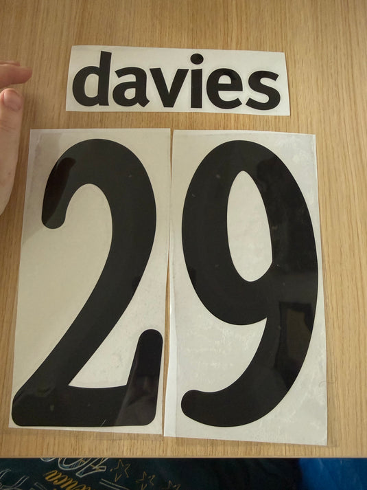 Davies 29 Everton Away Football Shirt Nameset (Clearance)