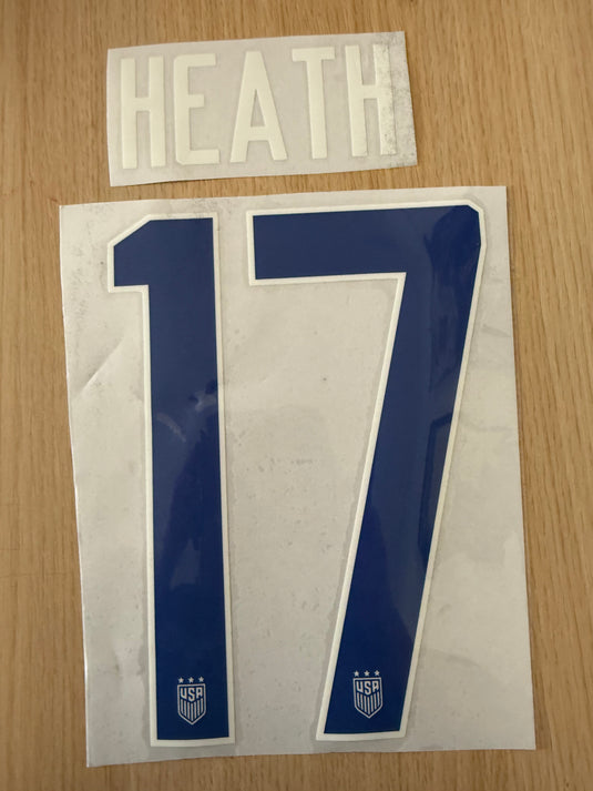 Heath 17 USA Women  Football Shirt Nameset (Clearance)