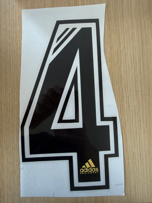 #4 black adidas equipment 1990's Number (clearance) for Football Shirt
