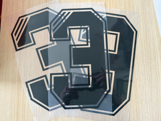 3 X Black Adidas style numbers (clearance) for football shirt